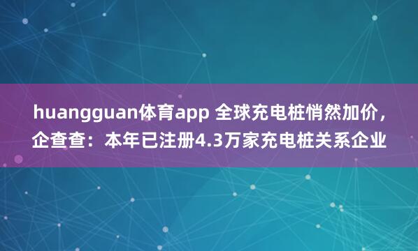 huangguan体育app 全球充电桩悄然加价，企查查：本年已注册4.3万家充电桩关系企业
