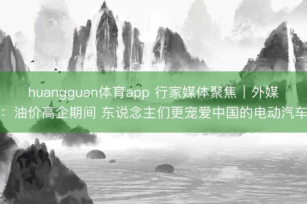 huangguan体育app 行家媒体聚焦｜外媒：油价高企期间 东说念主们更宠爱中国的电动汽车
